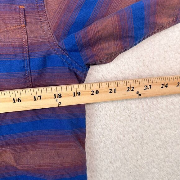 Mountain Hardwear‎ Shirt Mens Small Blue Striped Long Sleeve Flannel - Picture 4 of 12